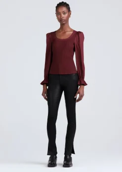 Aishah Scoop Neck Long Sleeve Ribbed Top
