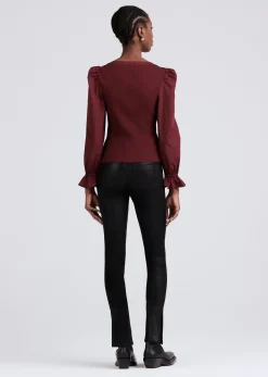 Aishah Scoop Neck Long Sleeve Ribbed Top
