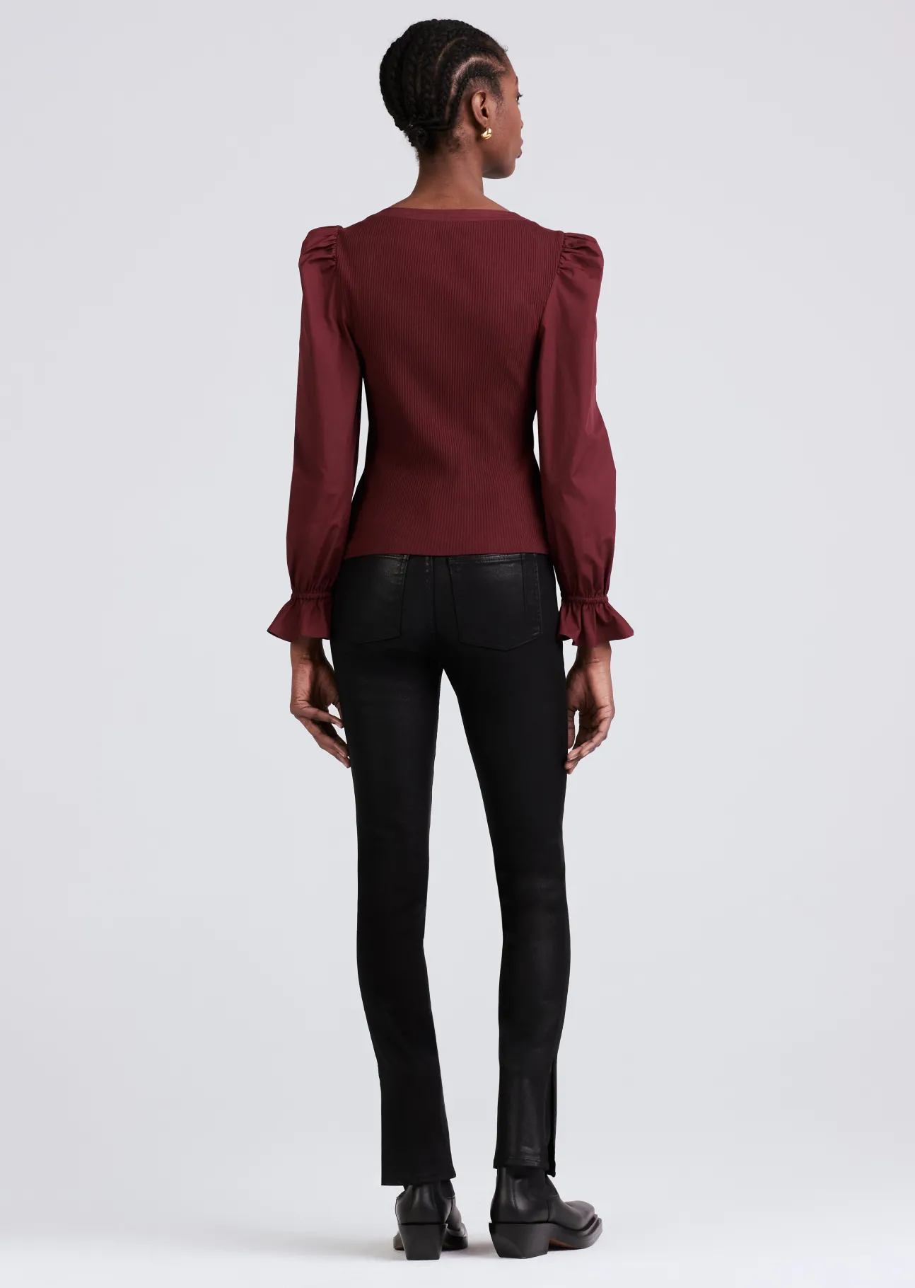 Aishah Scoop Neck Long Sleeve Ribbed Top
