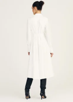 Annette Long Sleeve Pleated Shirt Dress