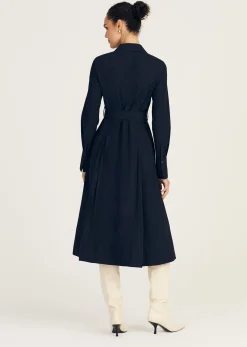 Annette Long Sleeve Pleated Shirt Dress