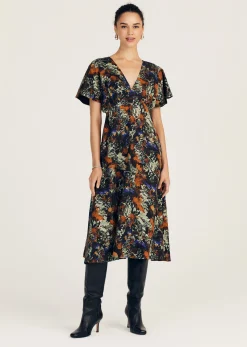 Cecile Flutter Sleeve Midi Dress