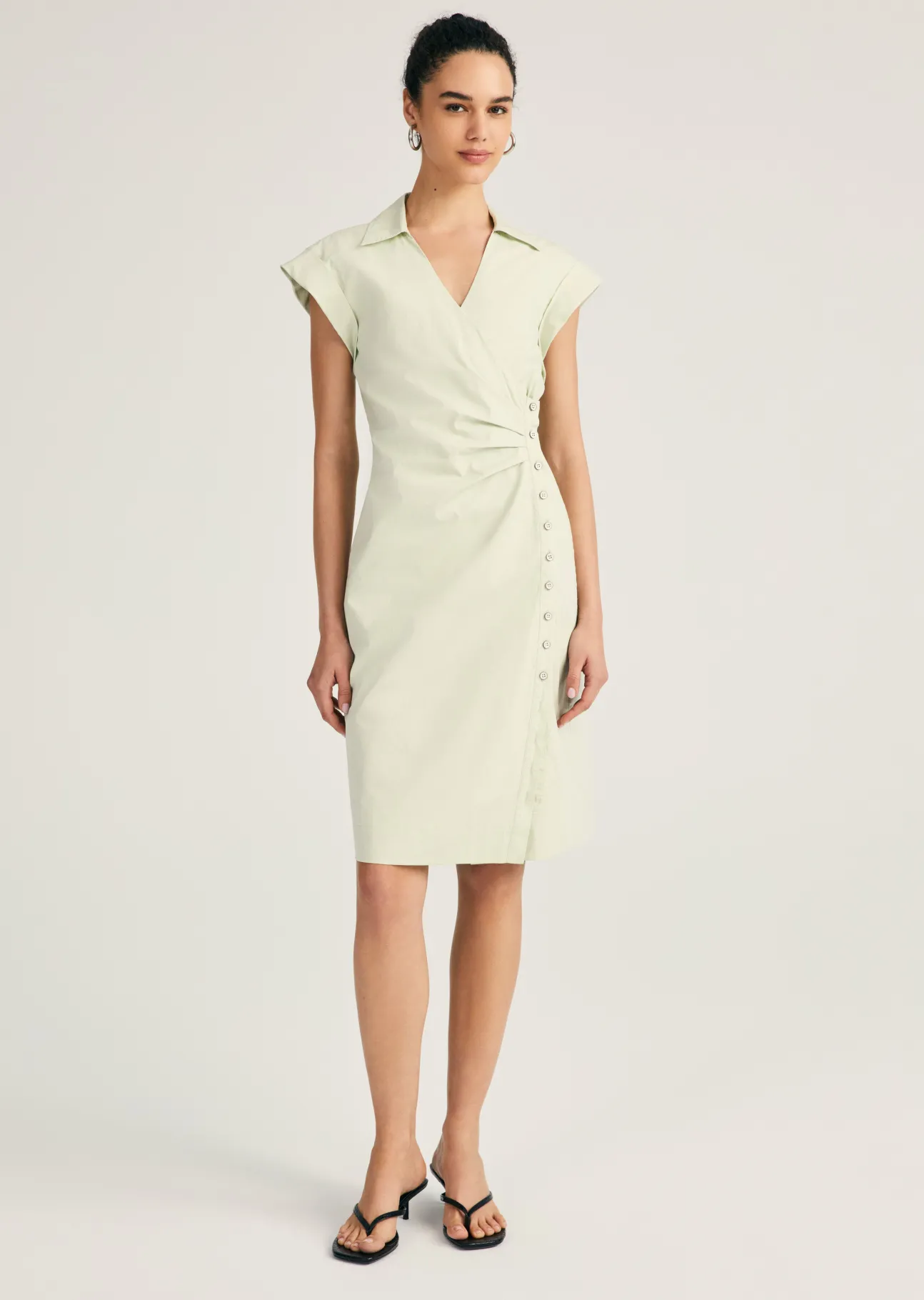 Evi Short Sleeve Buttoned Shirt Dress
