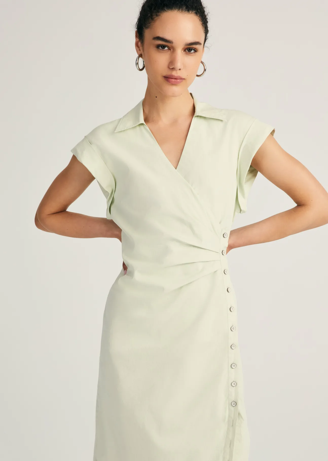 Evi Short Sleeve Buttoned Shirt Dress