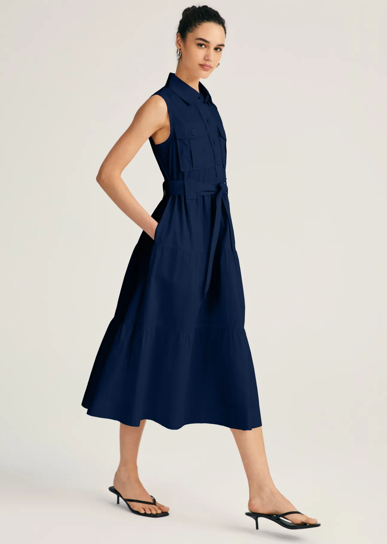 Florence Sleeveless Shirt Dress