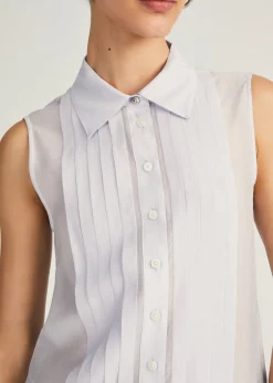 Janet Sleeveless Tuxedo Shirt