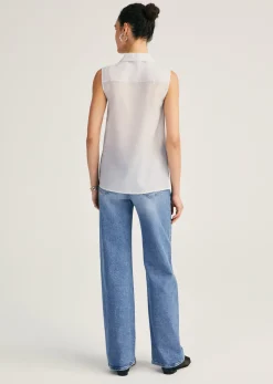 Janet Sleeveless Tuxedo Shirt