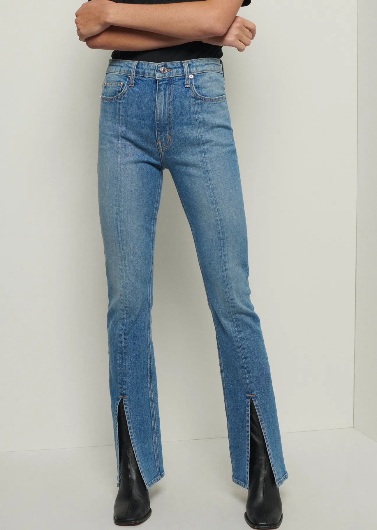 Lucia Front Slit Jeans