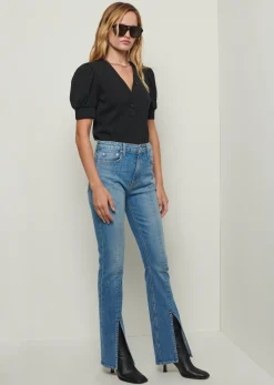 Lucia Front Slit Jeans