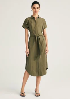 Mikala Short Sleeve Belted Shirt Dress
