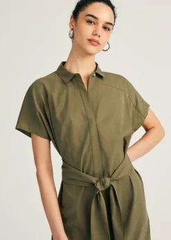 Mikala Short Sleeve Belted Shirt Dress
