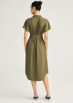 Mikala Short Sleeve Belted Shirt Dress