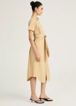 Mikala Short Sleeve Belted Shirt Dress