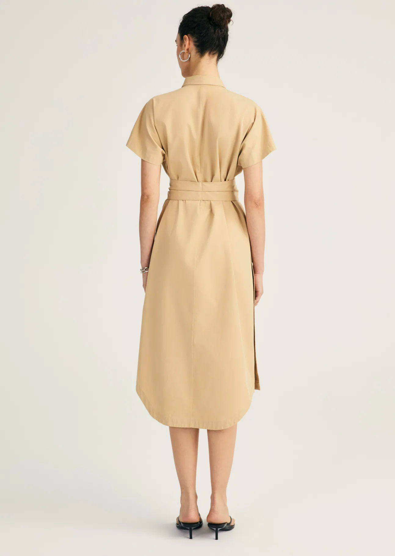 Mikala Short Sleeve Belted Shirt Dress