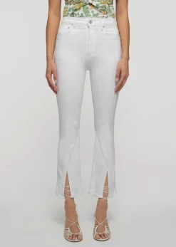 Mira Front Slit Crop Flare Jeans