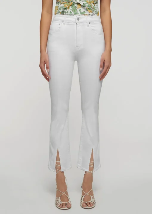 Mira Front Slit Crop Flare Jeans