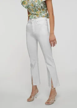 Mira Front Slit Crop Flare Jeans