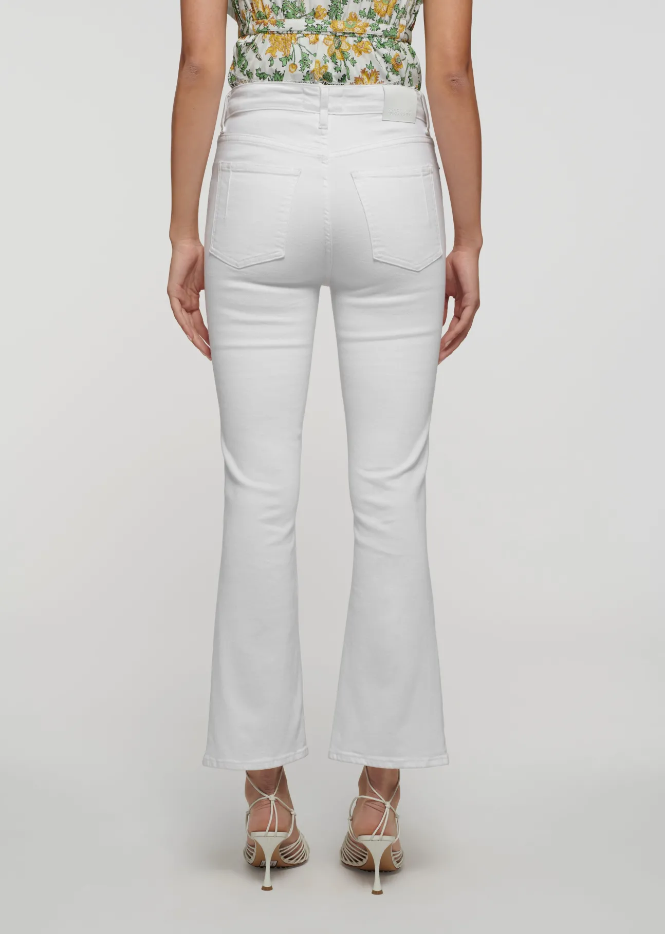 Mira Front Slit Crop Flare Jeans
