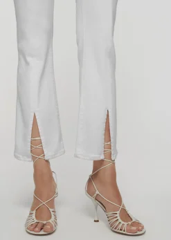 Mira Front Slit Crop Flare Jeans