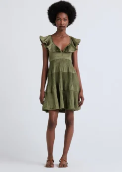 Persis Pleated Ruffle Dress