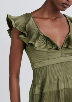 Persis Pleated Ruffle Dress