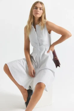 Reena Sleeveless Shirt Dress