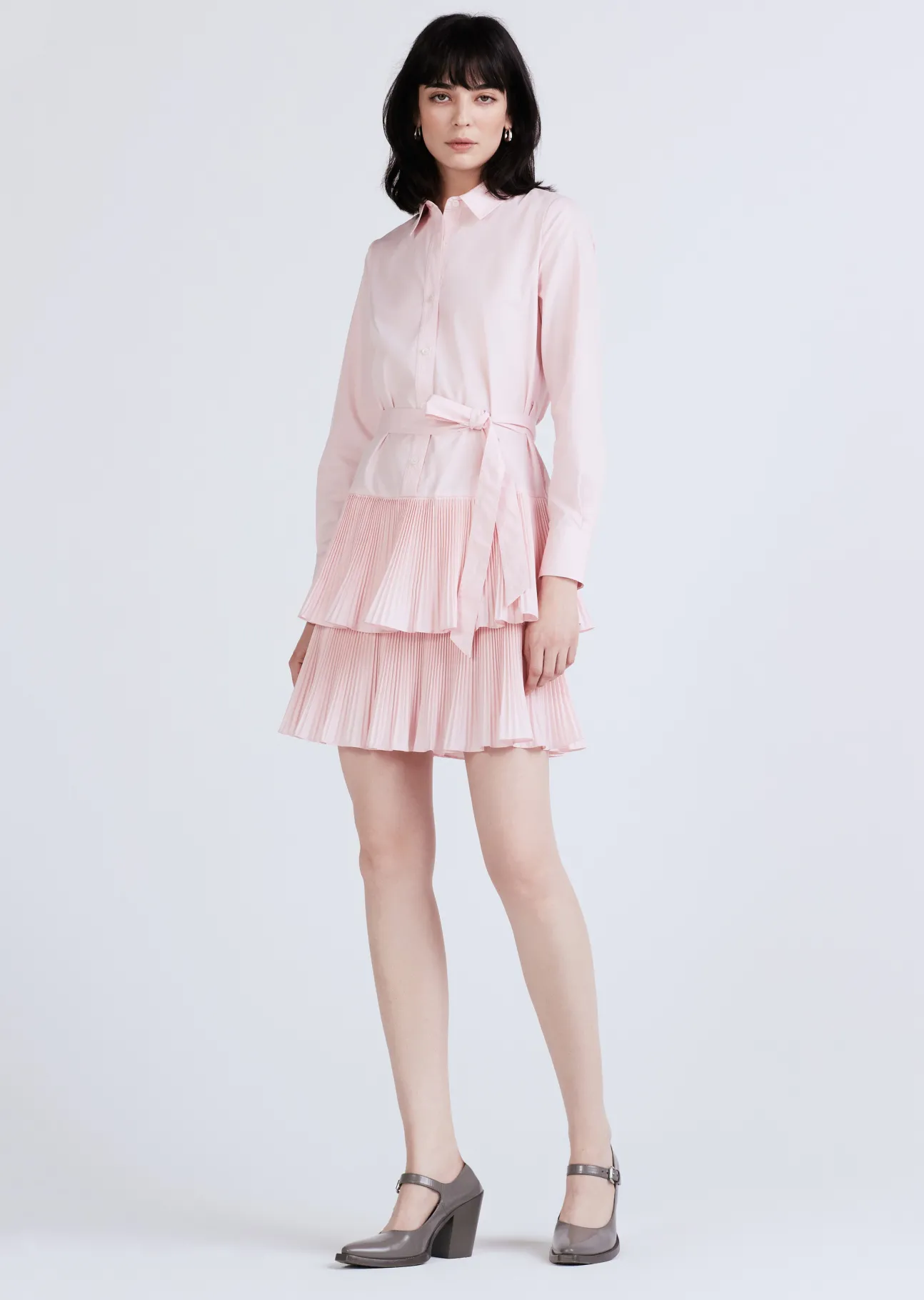 Sterling Long Sleeve Pleated Mini Dress