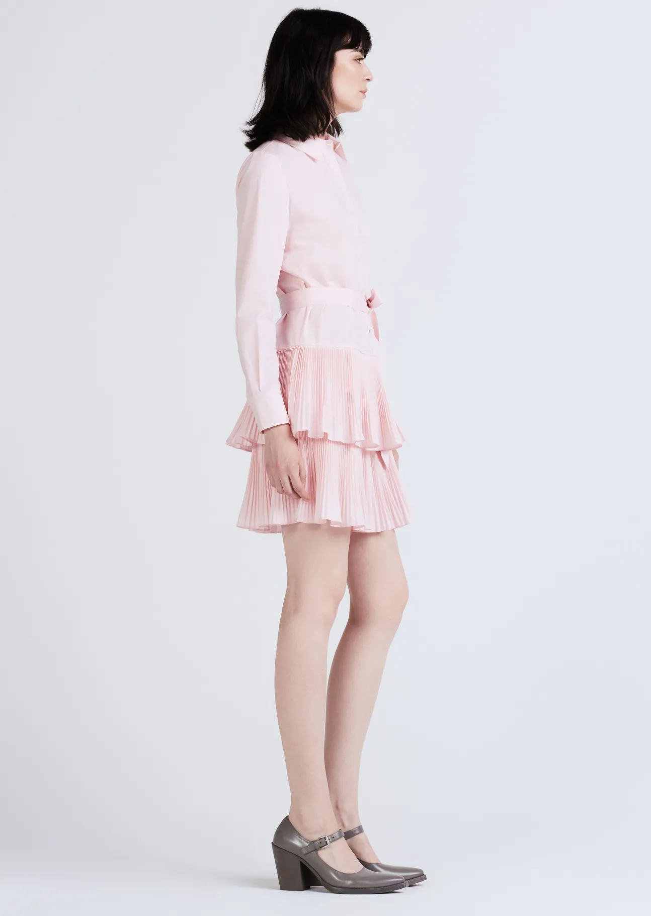 Sterling Long Sleeve Pleated Mini Dress