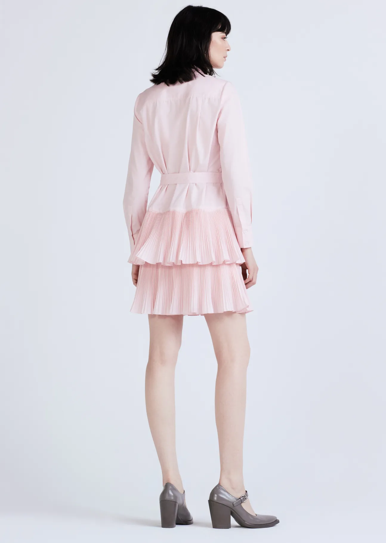 Sterling Long Sleeve Pleated Mini Dress